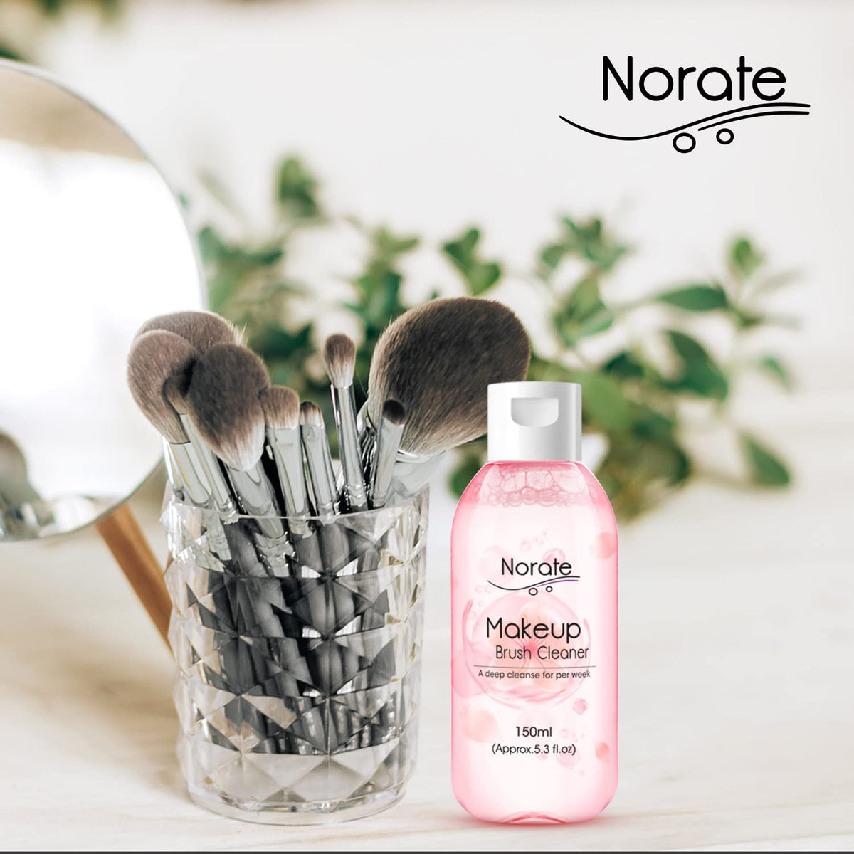 Norate brush foaming during cleaning for fast residue removal