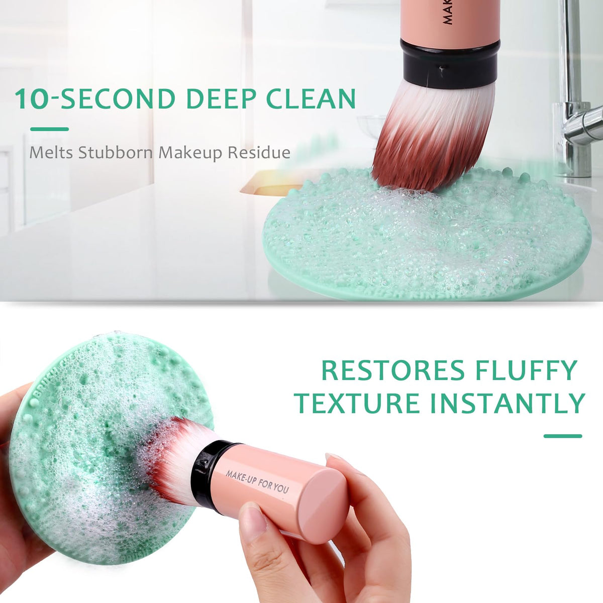 Norate brush shampoo bottle displaying label and gentle formula benefit