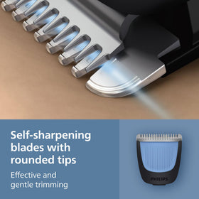 Norelco Philips precision dial detail demonstrating 40 settings for exact beard length control