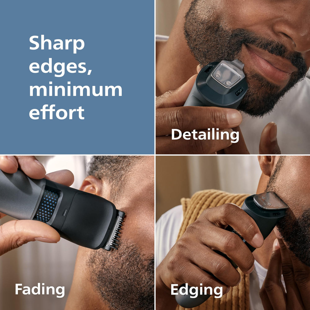 Norelco T-blade close-up metal edge for precise beard edging and sharp lines