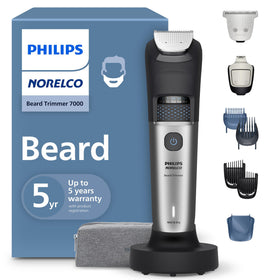 Norelco trimmer front view showing ergonomic grip and controls for comfortable handling