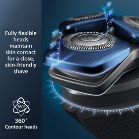 Norelco 7200 pop-up trimmer detail for precise mustache and sideburn trimming