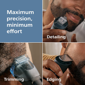 Norelco close-up of self-sharpening metal blades for long-lasting precision