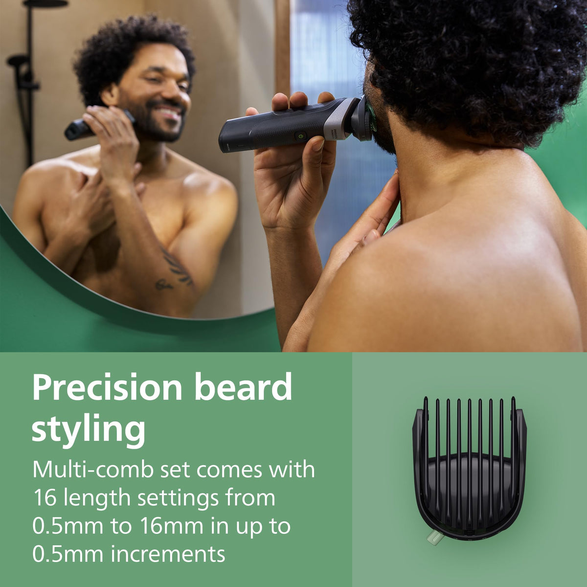 Norelco detail trimmer shaping beard lines for accurate definition