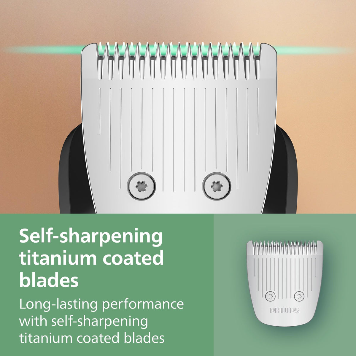 Norelco trimmer held in hand illustrating ergonomic rubber grip for better maneuvering