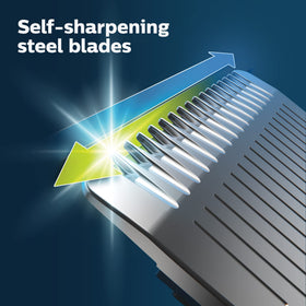 Norelco Multigroom 7000 ear and nose attachment in use showing safe removal of stray hairs