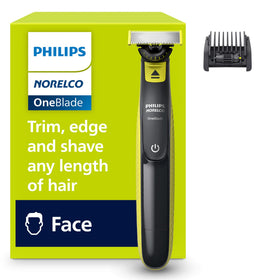 Norelco One 360 front view showing ergonomic handle and controls for comfortable grip