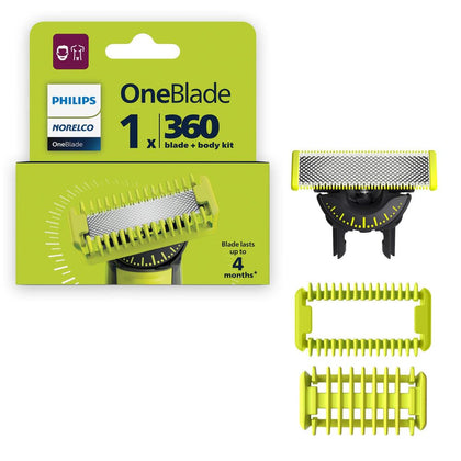 Norelco OneBlade front packaging showing kit contents and benefits