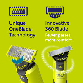 Norelco OneBlade 360 held in hand showing compact size and travel-friendly convenience
