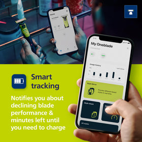 Norelco OneBlade 360 in hand size scale demonstrating compact travel-friendly design