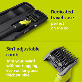 Norelco OneBlade 360 travel case and accessories organizing blades and cables for travel