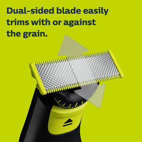 Man using OneBlade to trim stubble showcasing precise edge control and comfortable grooming