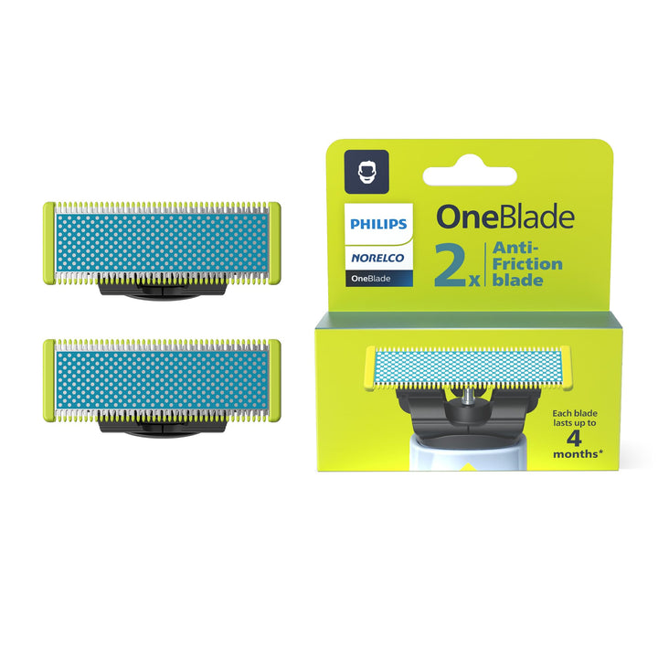 Norelco OneBlade front view showing blade and fit for quick replacement benefit