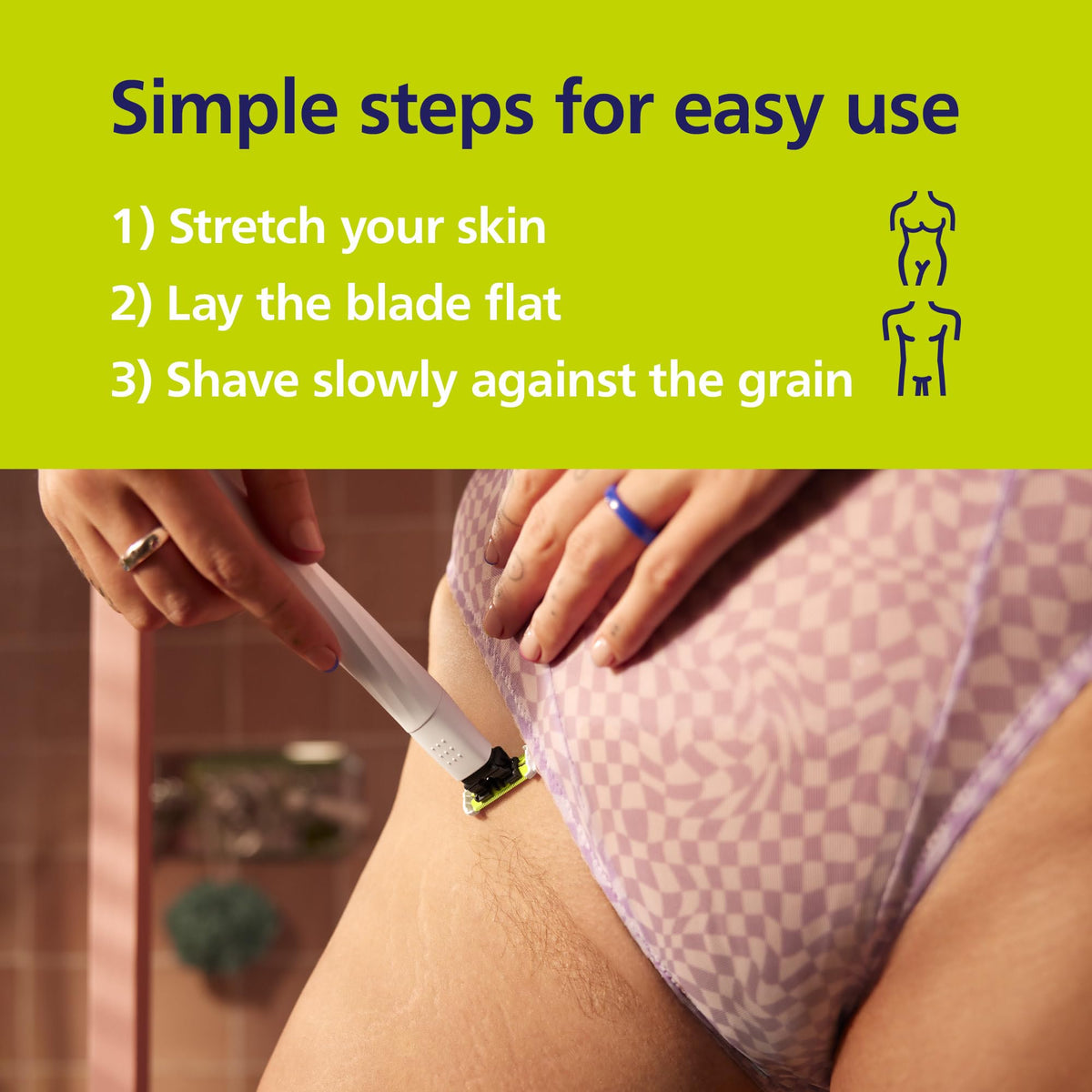 Norelco close-up of SkinProtect blade showing rounded tips for reduced nicks and gentle glide