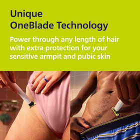 Norelco device held in hand to show size and portability for travel and precise maneuvering