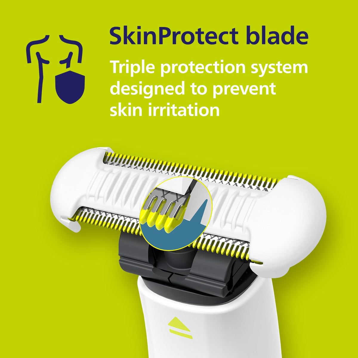 Norelco handle with 3mm comb attached demonstrating consistent trim length and even results