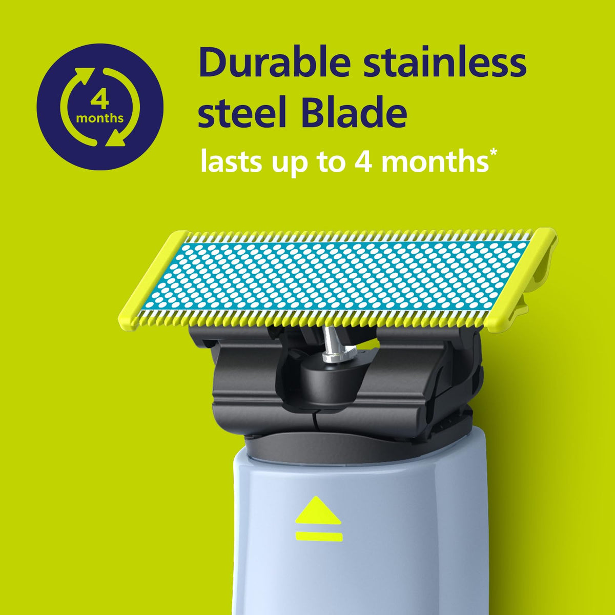 Norelco OneBlade eject indicator close-up showing when to replace for best performance