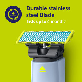 Norelco OneBlade eject indicator close-up showing when to replace for best performance