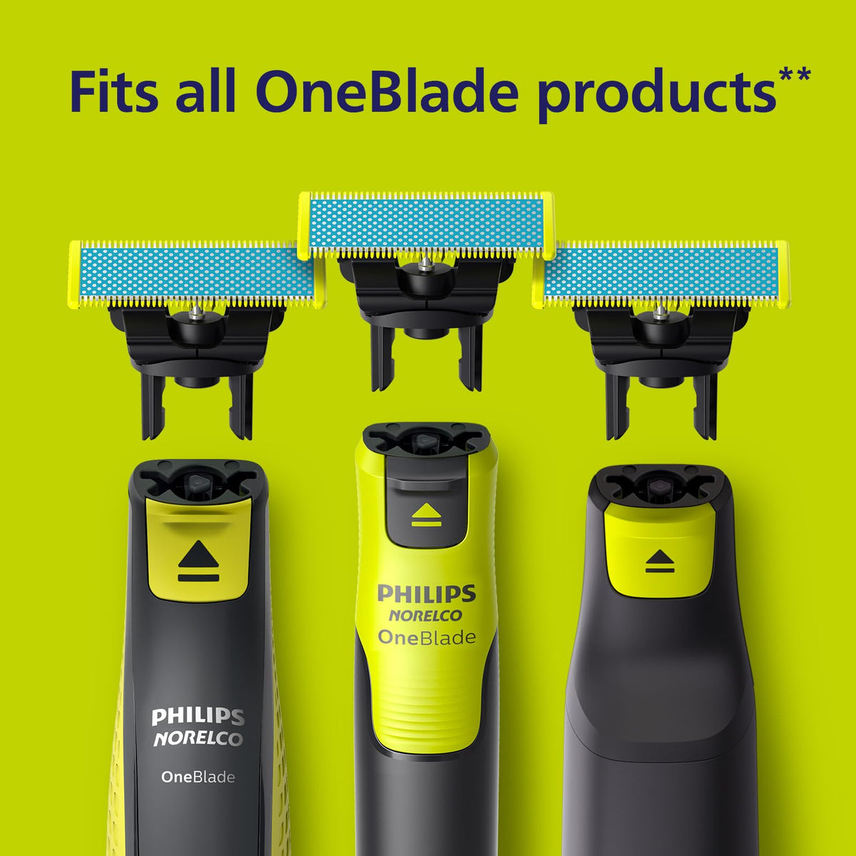 Norelco OneBlade next to ruler for scale showing compact size and easy handling benefit