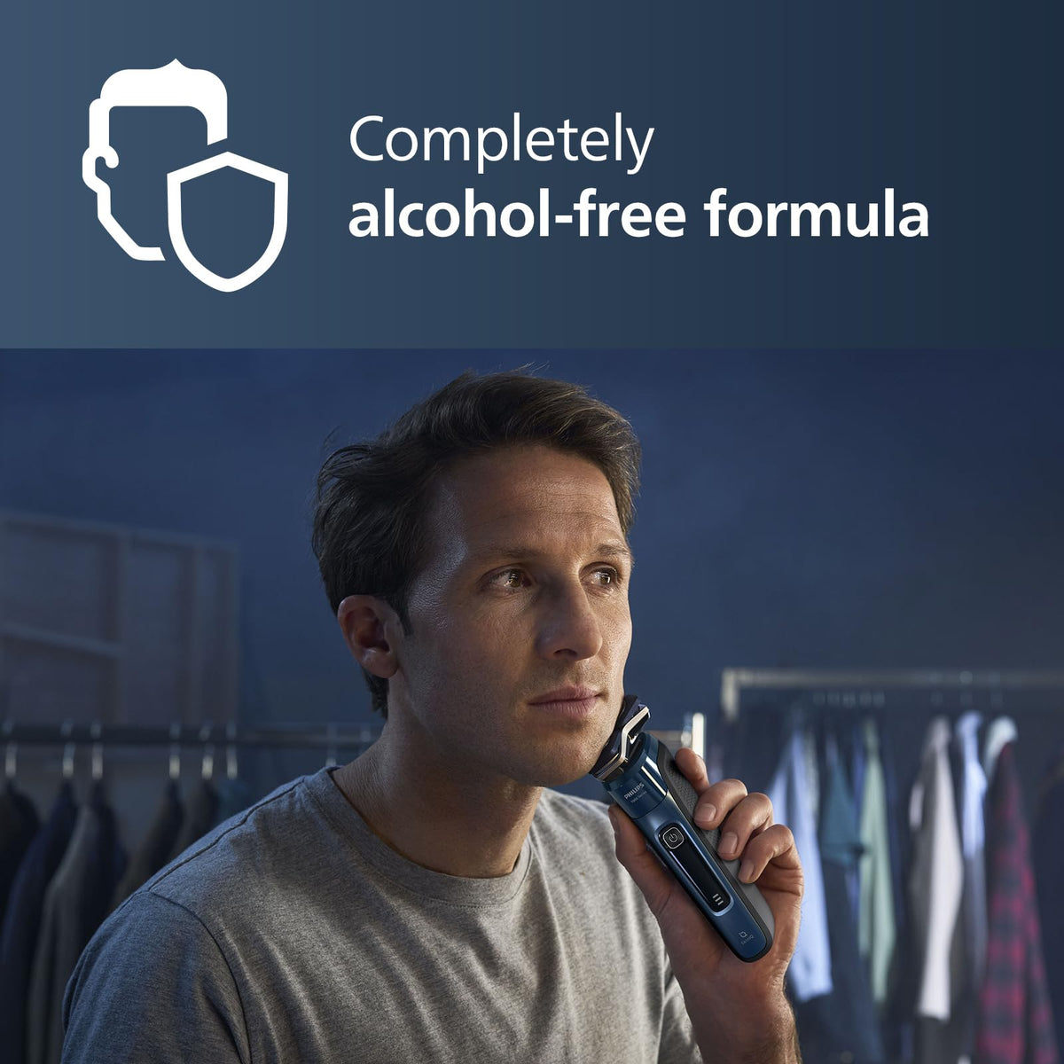 Norelco Philips cartridges in bathroom setup for convenient shaver maintenance