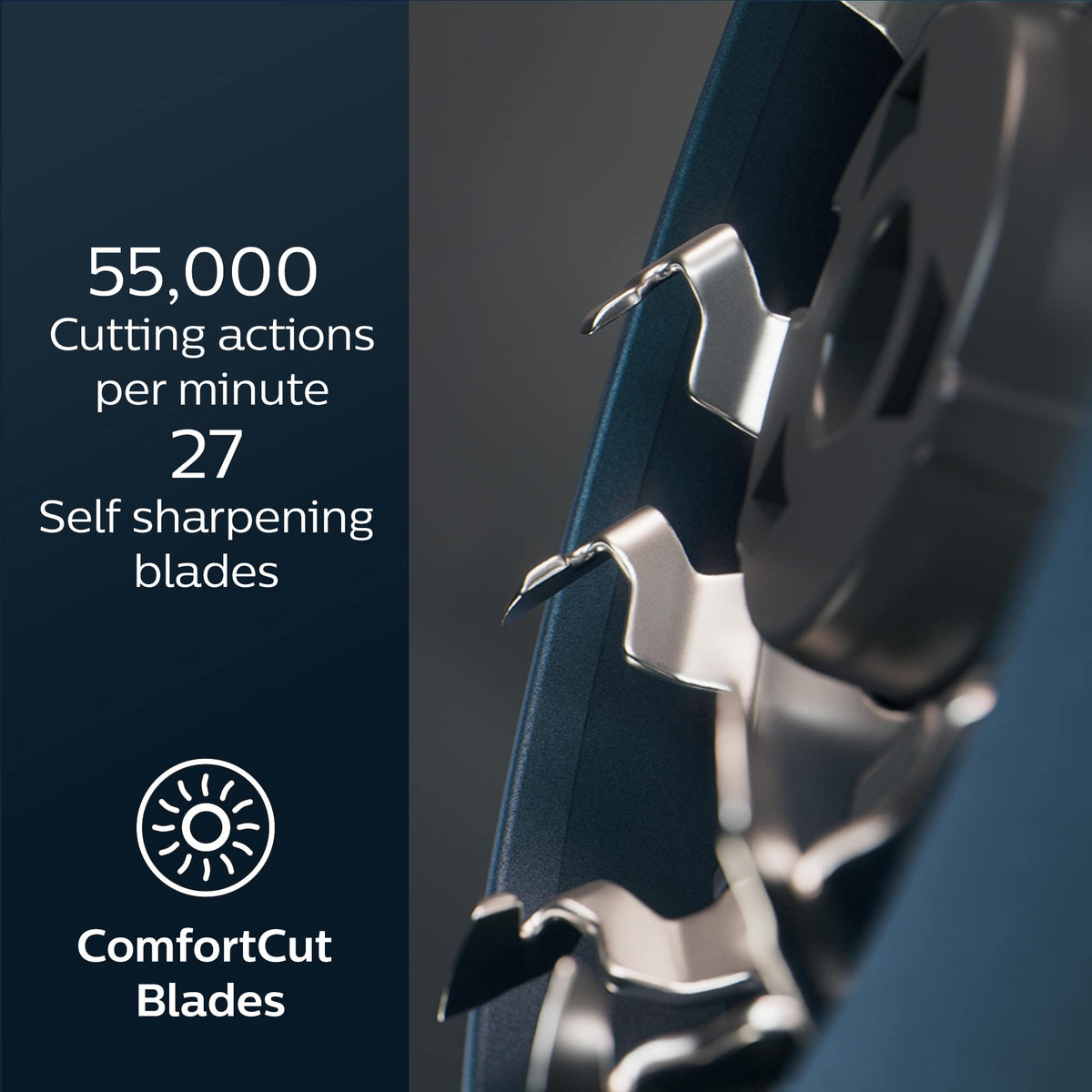 Norelco precision trimmer extended to detail sideburns and mustache shaping benefit
