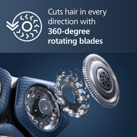 Norelco Series 7000 pop-up trimmer detail for precise mustache and sideburn shaping