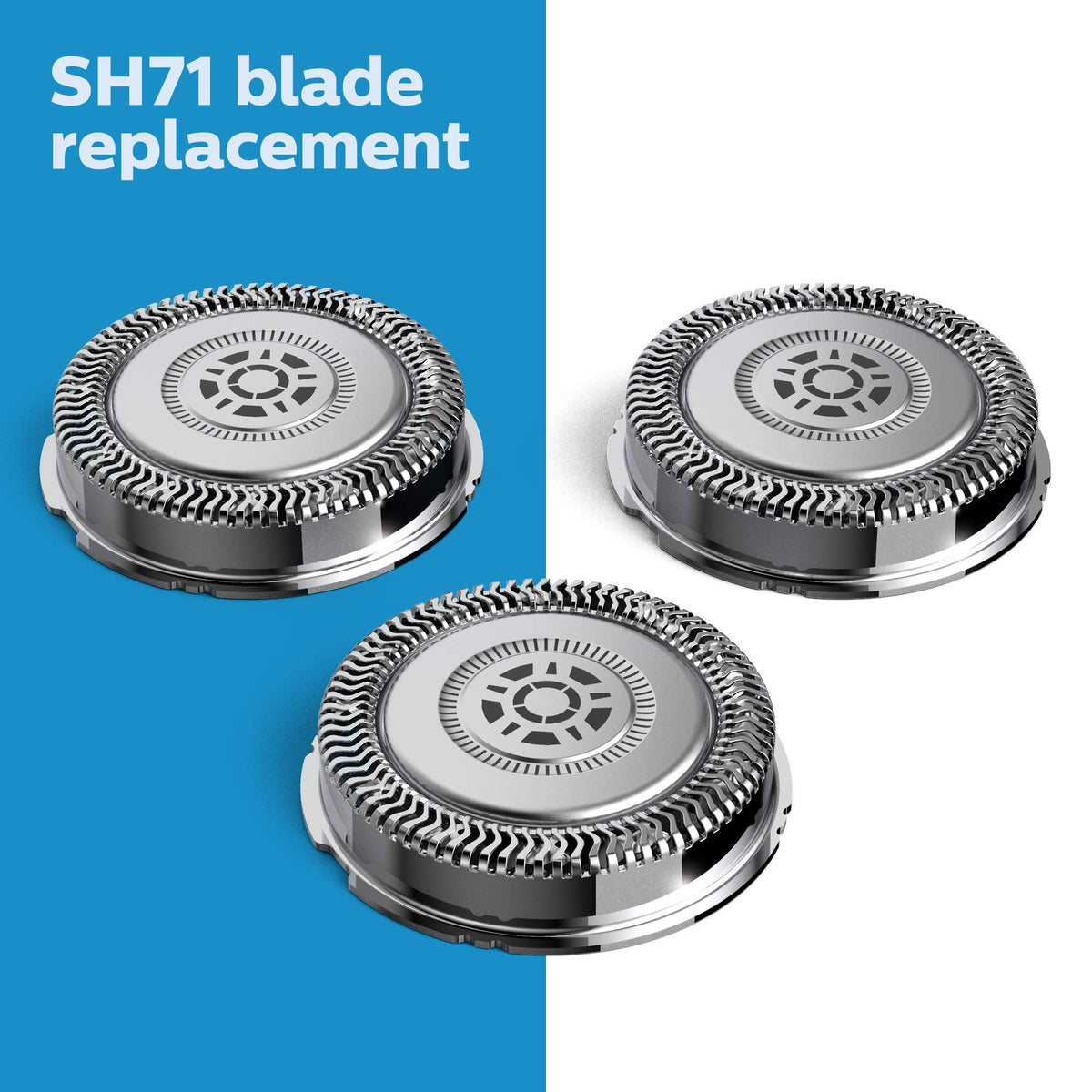 Norelco close-up of SteelPrecision blades showing sharp edges for smoother shaves