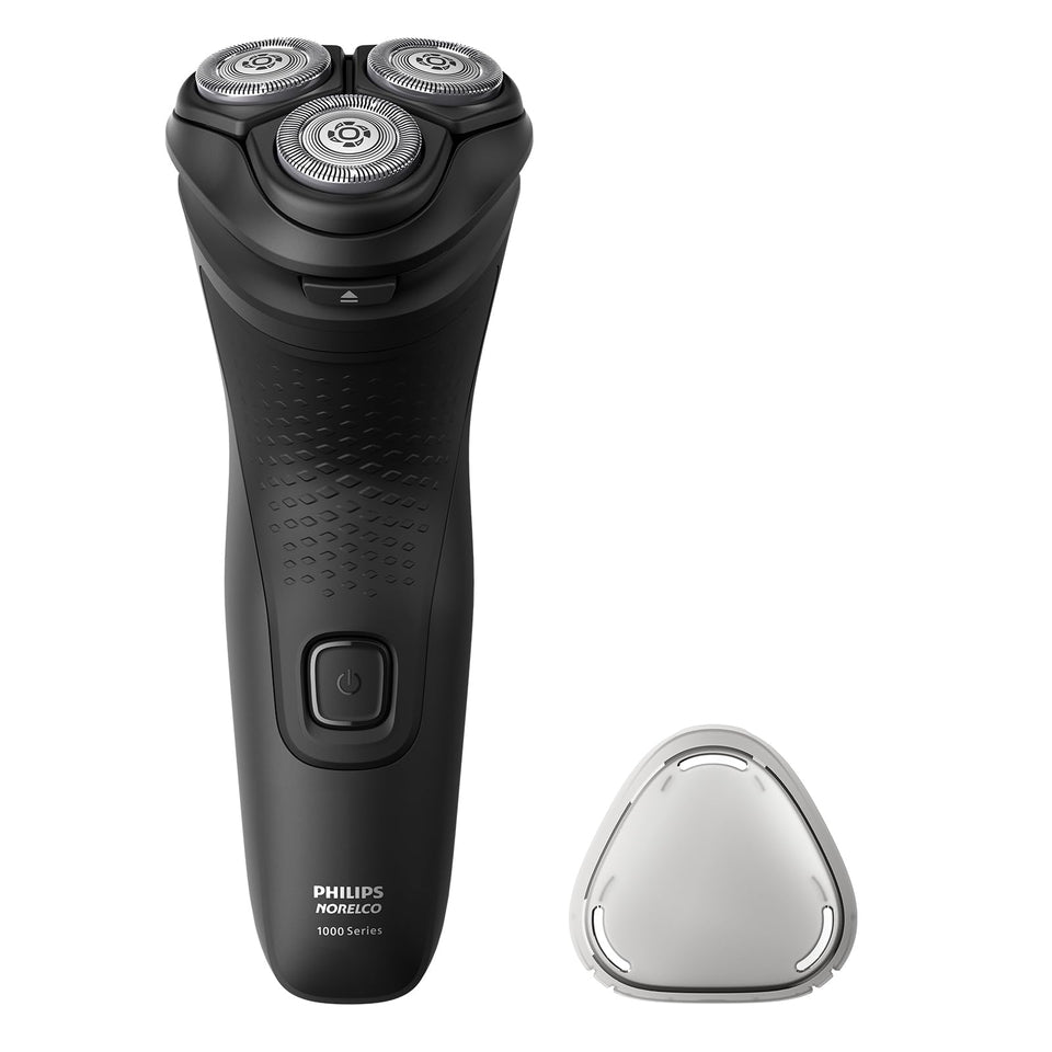 Norelco shaver 1100 front view showing controls and sleek housing for reliable shaving