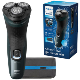 Norelco shaver 2600 front view showing ergonomic grip and shaving head benefit comfort