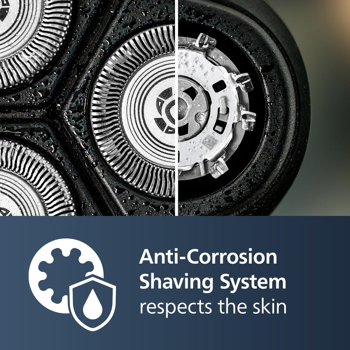Norelco shaver 2600 used in shower demonstrating wet shave flexibility and easy rinse