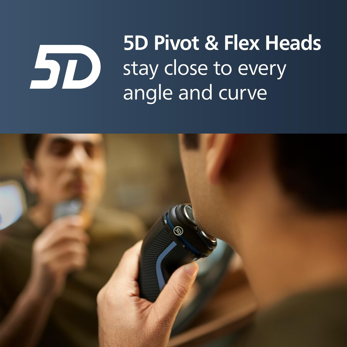 Norelco shaver held in hand illustrating compact size and travel-friendly design