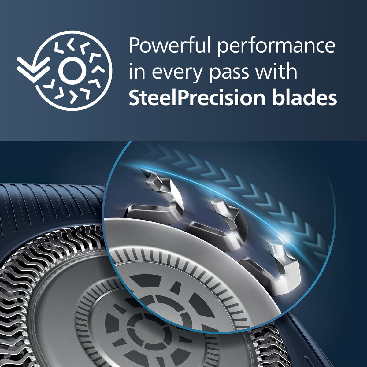 Norelco shaver 7300 Nano SkinGlide texture close-up reducing friction for less irritation