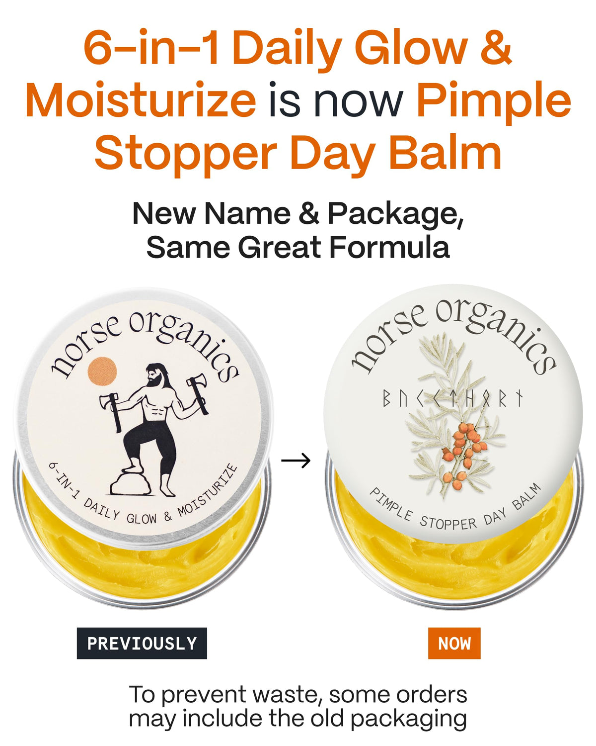 Norse Organics balm open showing smooth water-free texture and quick absorption benefit