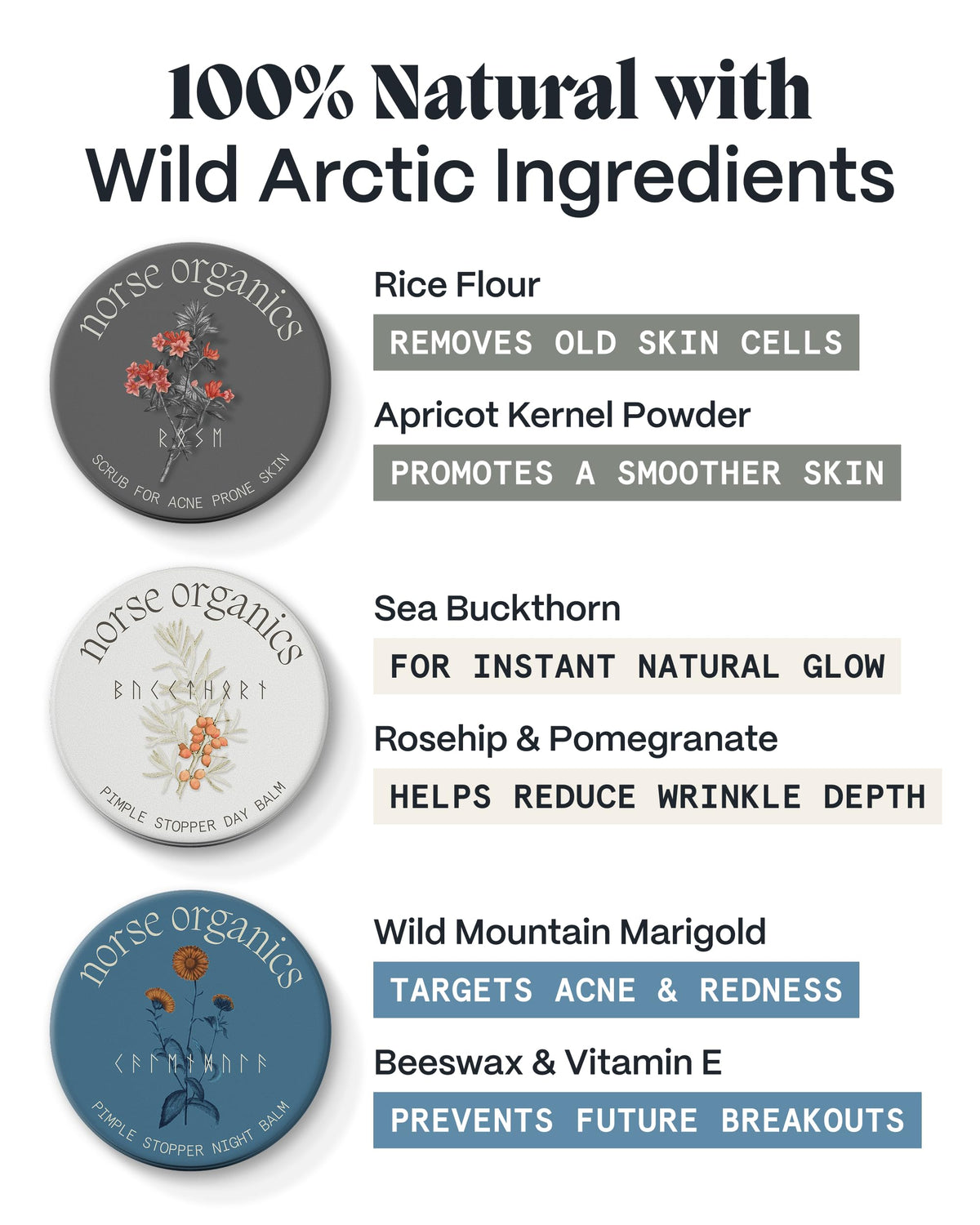 Norse Organics scrub mixed in palm illustrating easy, no-foam exfoliation