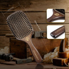 Norsewood brush on bathroom vanity suggesting daily grooming routine