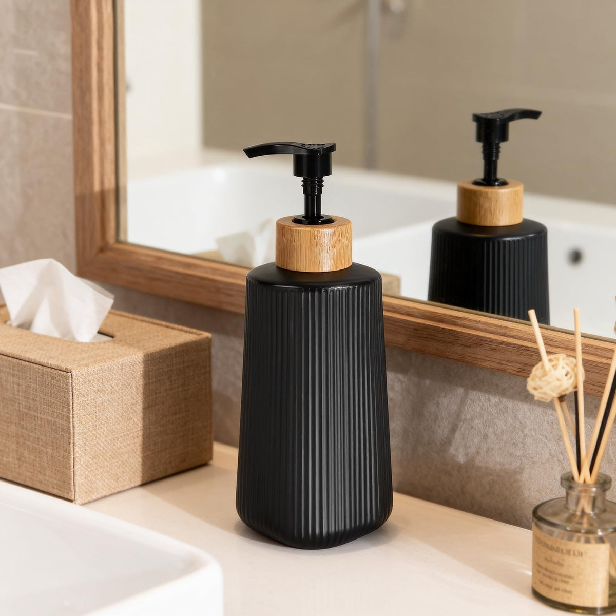 Nortsa Miira dispenser in kitchen sink setting showing ease of use benefit: convenient everyday access