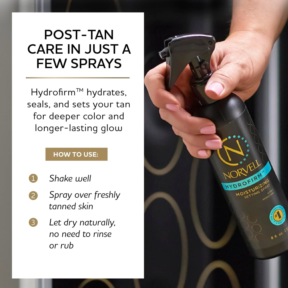 Norvell application on leg demonstrating even tan maintenance benefit