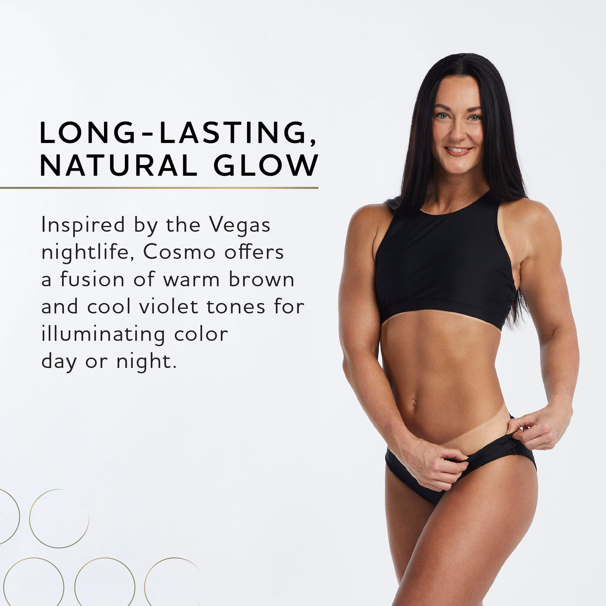 Norvell Cosmo tan swatch on forearm showing warm and cool undertones for natural depth