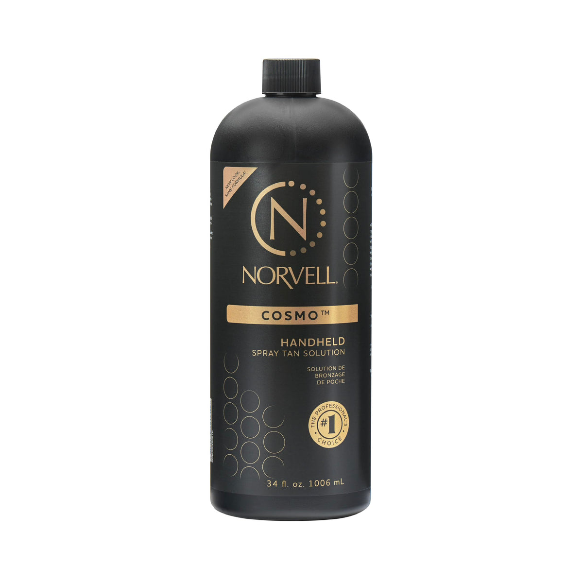 Norvell Cosmo front packaging bottle showing size and professional look for salon use