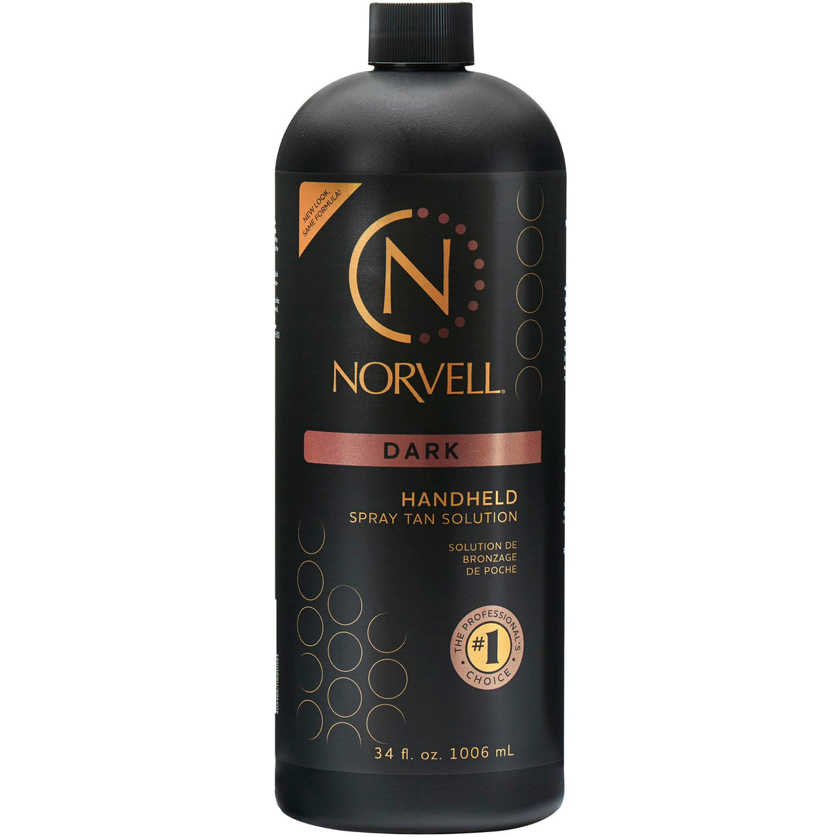 Norvell dark front packaging showing full 34 fl oz bottle and clear branding for professional use