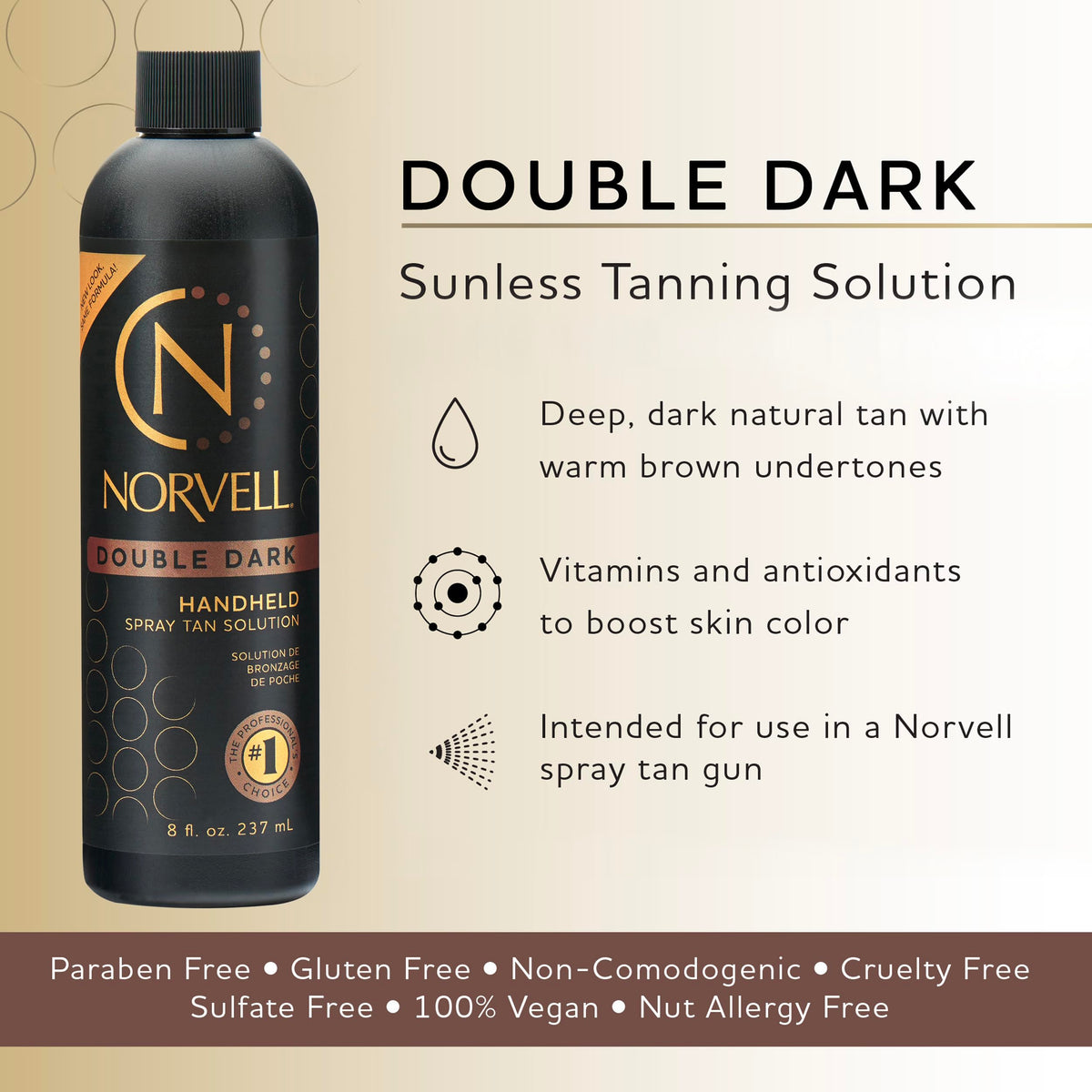 Norvell label close-up highlighting ingredients and clean-beauty benefit