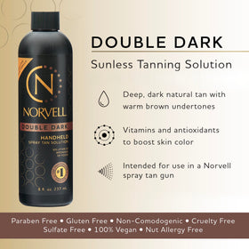 Norvell label close-up highlighting ingredients and clean-beauty benefit
