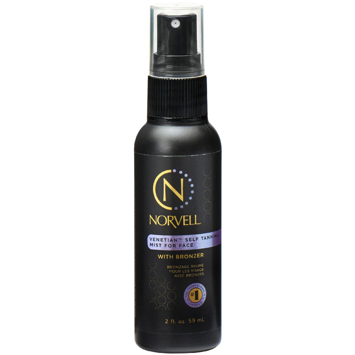 Norvell front packaging showing bottle and benefits for instant bronze