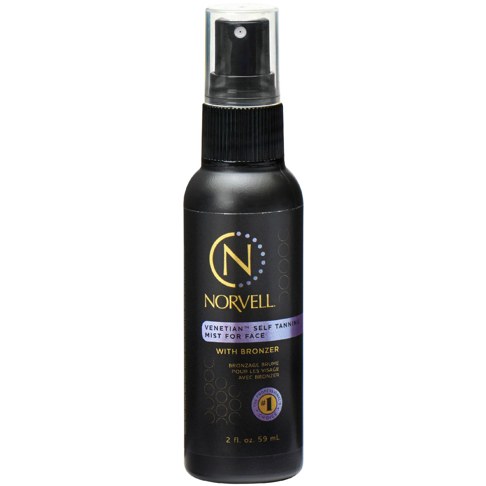 Norvell front packaging showing bottle and benefits for instant bronze