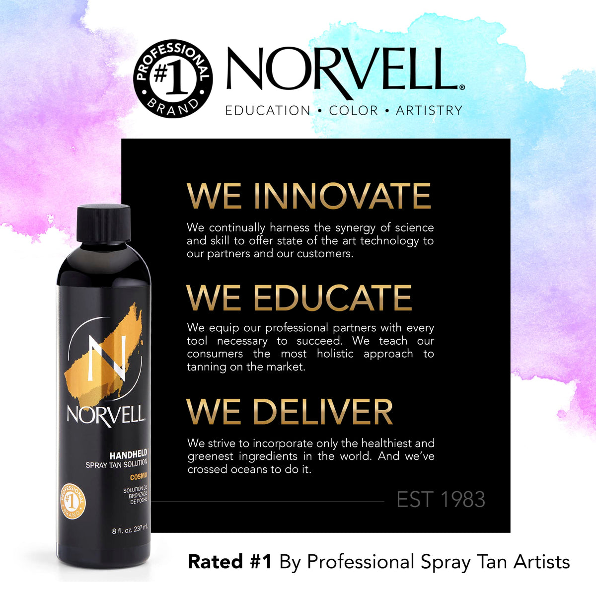 Norvell Cosmo label ingredient panel showing clean beauty benefits and details
