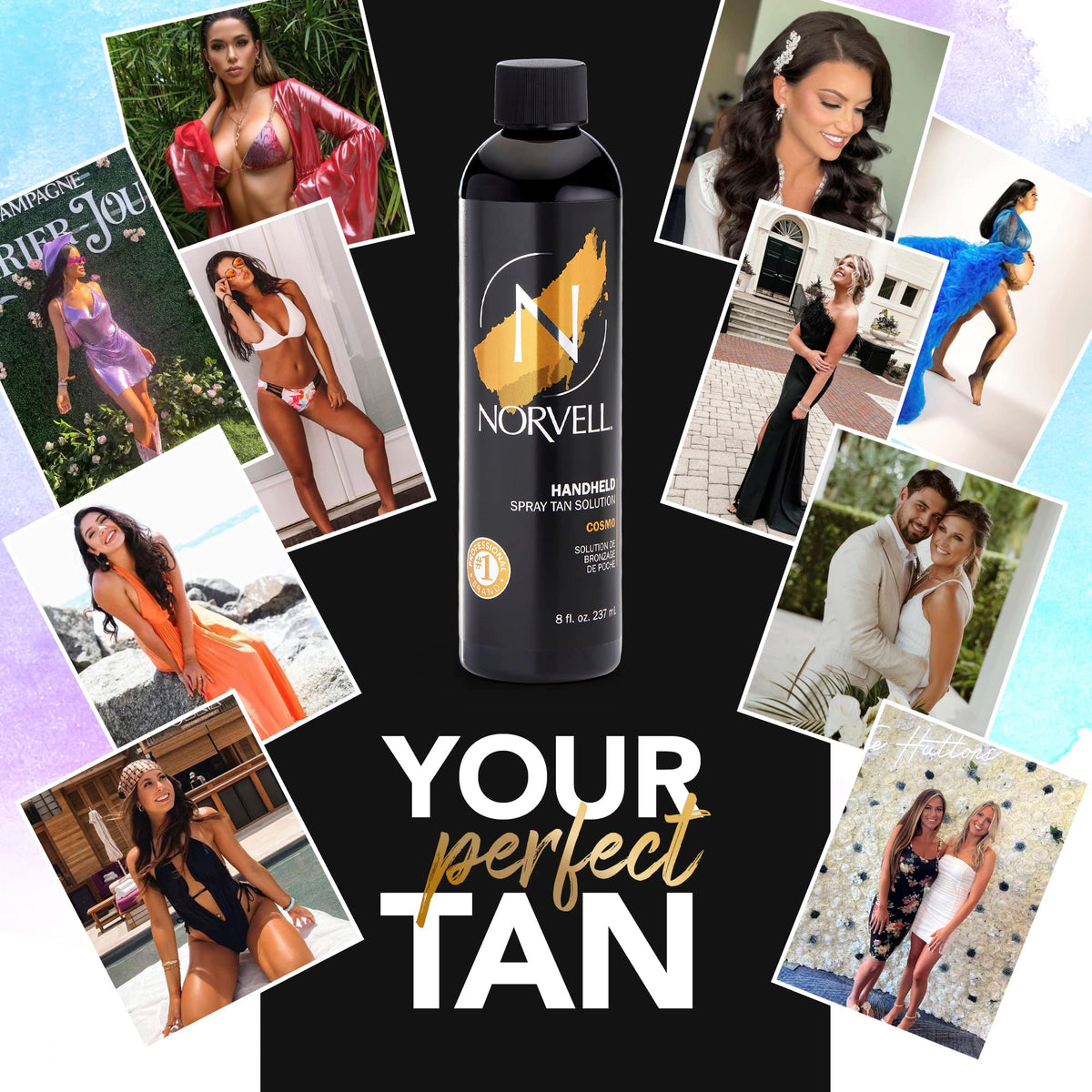 Norvell Cosmo lifestyle shot on beach for sunless tan confidence benefit