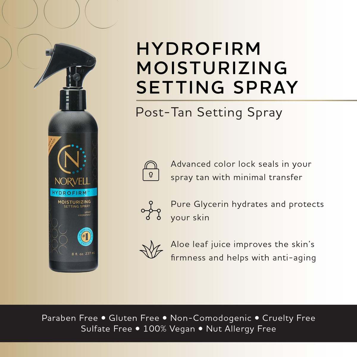 Norvell spray nozzle dispensing mist for quick even application benefit