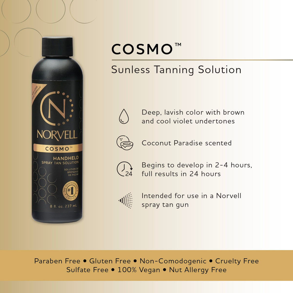 Norvell Cosmo spray nozzle closeup for precise, even handheld application benefit