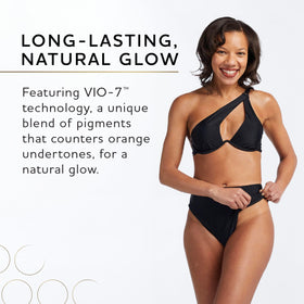 Norvell Venetian before and after on model demonstrates streak-free outcome