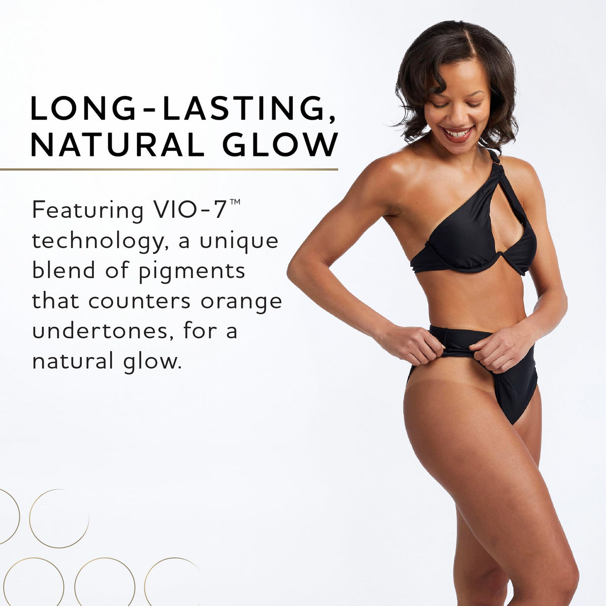 Norvell lifestyle beach model displaying natural-looking long-lasting tan benefits